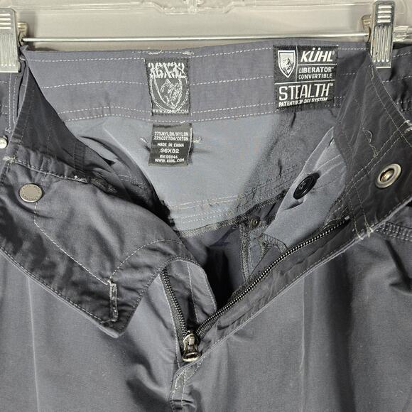 Kuhl Liberator Convertible Pants Mens 36x32 Stealth Zip Off Hiking Nylon Gray - Picture 5 of 11